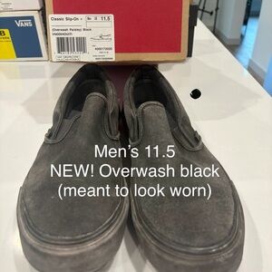 Vans Men's Overwash Black Slip-On Shoes